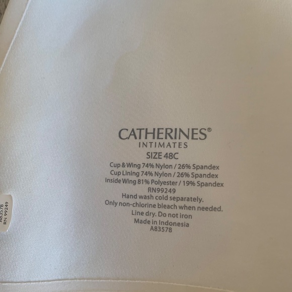 Catherines Intimates Beige Cream Silky Bra Sz.48C No underwire Full Coverage - Picture 11 of 13